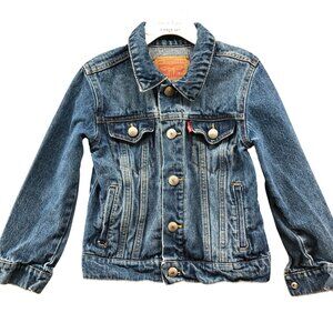 Levi's Kids Size 4-5T Denim Jean Jacket Blue Trucker Snap Button Cotton
